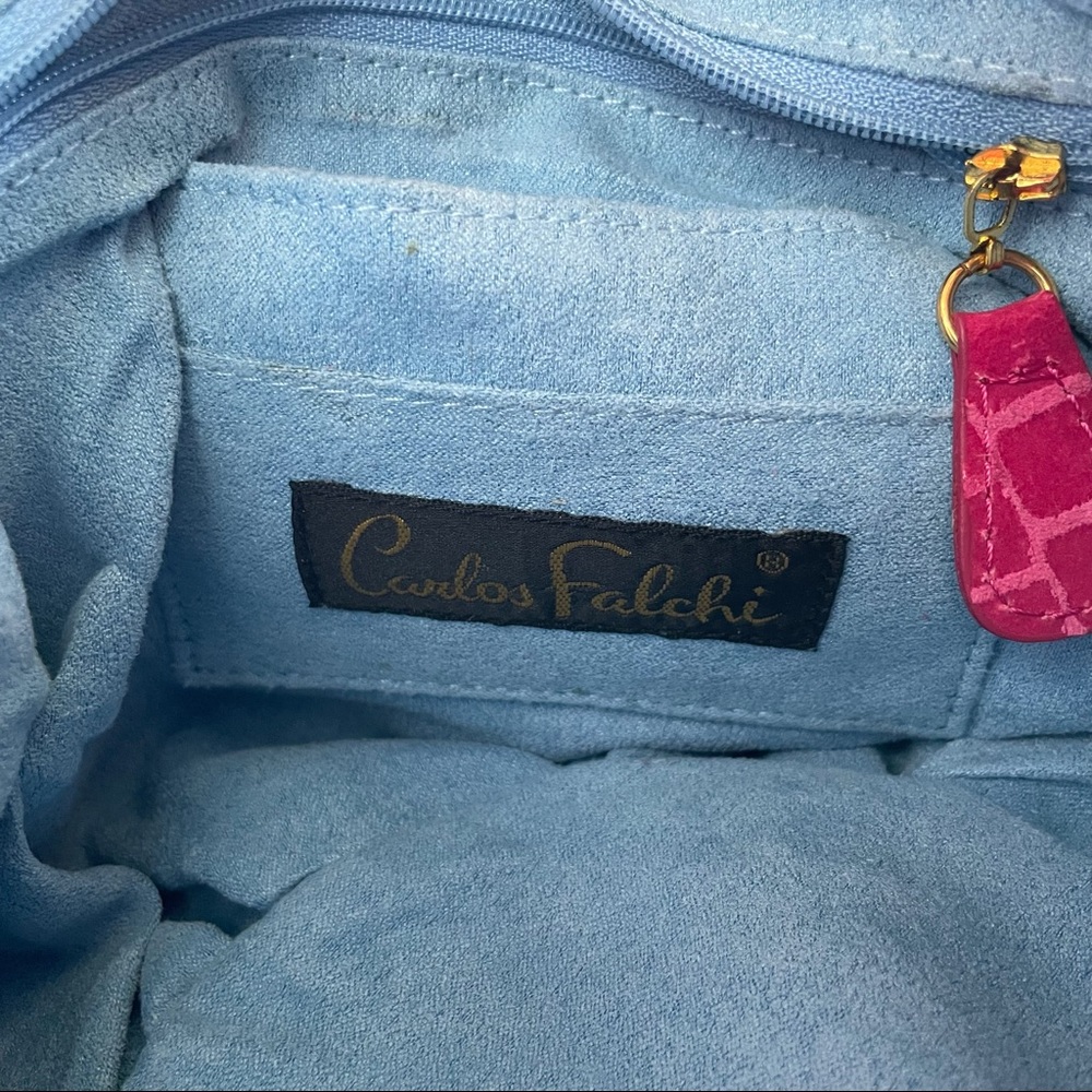 Carlos falchi pink leather drawstring bucket bag - Picture 12 of 14